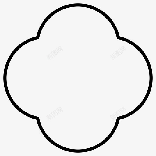 四叶树几何形状图标svg_新图网 https://ixintu.com 几何形状 四叶树
