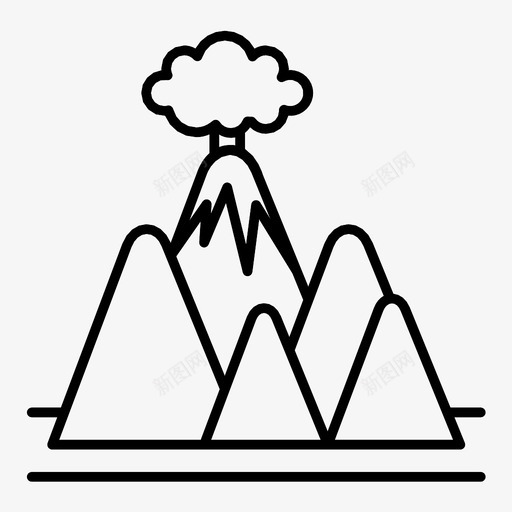 火山灾难喷发图标svg_新图网 https://ixintu.com 喷发 火山 灾难 熔岩