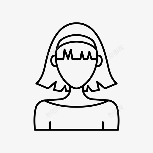 有发带的女孩化身刘海图标svg_新图网 https://ixintu.com 刘海 化身 化身女人 女人 有发带的女孩