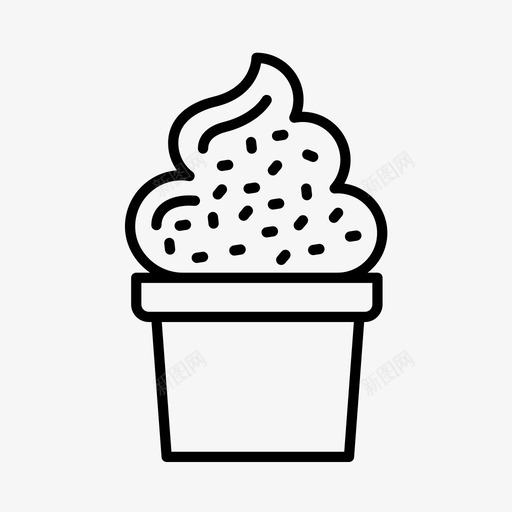 冰淇淋面包店纸杯蛋糕图标svg_新图网 https://ixintu.com 冰淇淋 甜点 糕点 纸杯蛋糕 面包店 食物