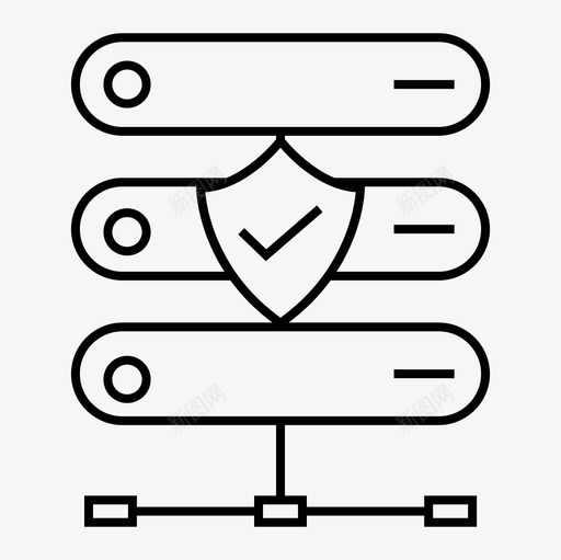 数据库安全受保护服务器图标svg_新图网 https://ixintu.com 受保护 数据库安全 服务器