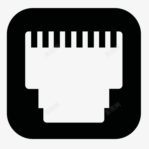 ip插座连接以太网图标svg_新图网 https://ixintu.com internet ip插座 lan 以太网 光纤 连接