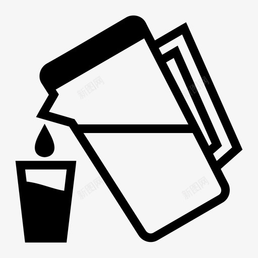 倒水饮料玻璃杯图标svg_新图网 https://ixintu.com 倒水 水壶 玻璃杯 饮料