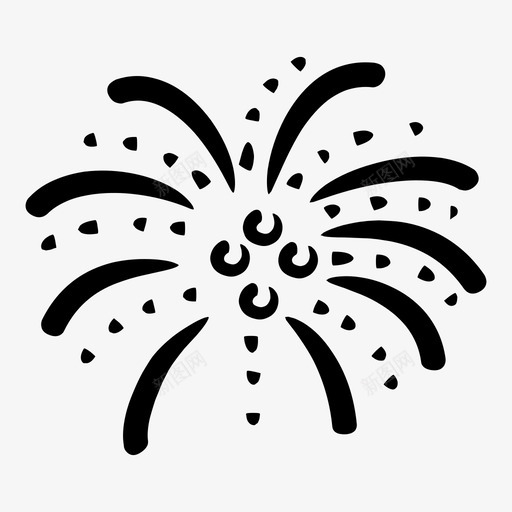 烟火新年聚会图标svg_新图网 https://ixintu.com 新年 新年快乐 烟火 聚会