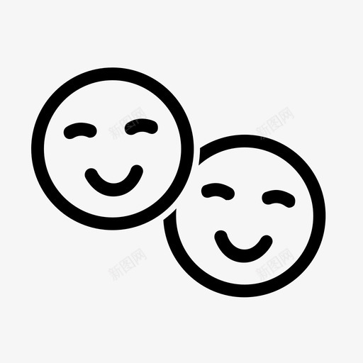 笑脸表情朋友图标svg_新图网 https://ixintu.com 在一起 朋友 笑脸 表情