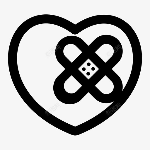 爱治愈心灵图标svg_新图网 https://ixintu.com 伤口 心灵 治愈 爱 补丁