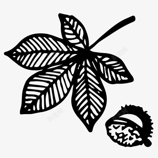 甜栗子叶自然图标svg_新图网 https://ixintu.com 叶 手工绘制 甜栗子 自然 西班牙栗子