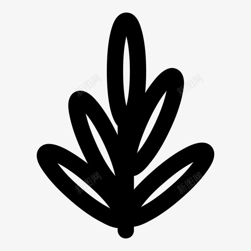 叶植物秋叶线图标svg_新图网 https://ixintu.com 叶 植物 秋叶线