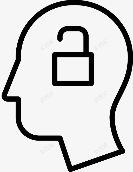 头部可用大脑图标svg_新图网 https://ixintu.com 人类 人类瘦 可用 大脑 头部 思考 解锁