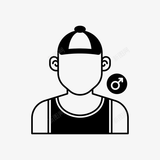 戴帽子的男孩化身男图标svg_新图网 https://ixintu.com 化身 化身男 戴帽子的男孩 用户 男