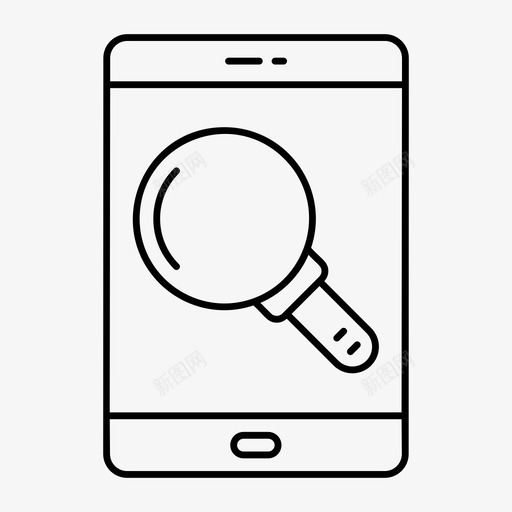 移动玻璃电话图标svg_新图网 https://ixintu.com 技术 搜索 玻璃 电话 移动 网络和搜索引擎优化线图标