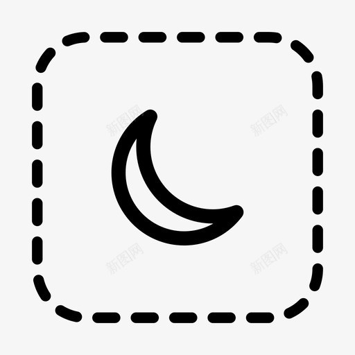 夜间模式虚线集合2图标svg_新图网 https://ixintu.com 夜间模式 虚线集合2