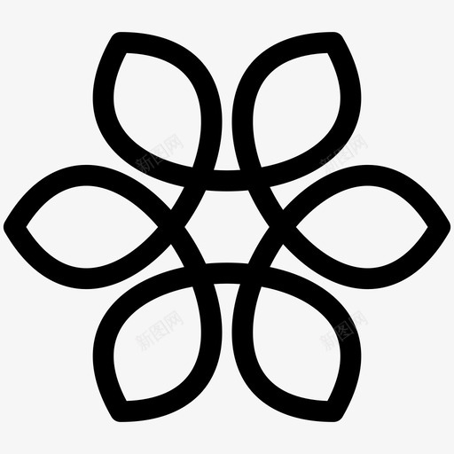 花花的轮廓图标svg_新图网 https://ixintu.com 花 花的轮廓