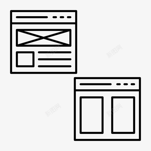 窗口浏览器互联网图标svg_新图网 https://ixintu.com 互联网 技术 浏览器 窗口 网页 网页和搜索引擎优化线图标