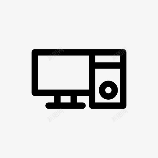 pc计算机线路图标svg_新图网 https://ixintu.com pc 计算机线路