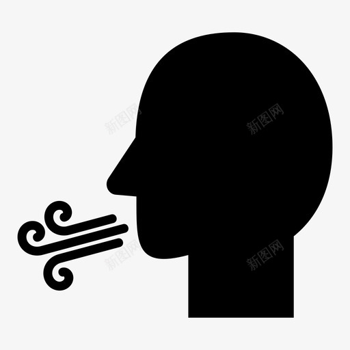 呼吸感冒咳嗽图标svg_新图网 https://ixintu.com 卡通 呼吸 咳嗽 喘 感冒 风