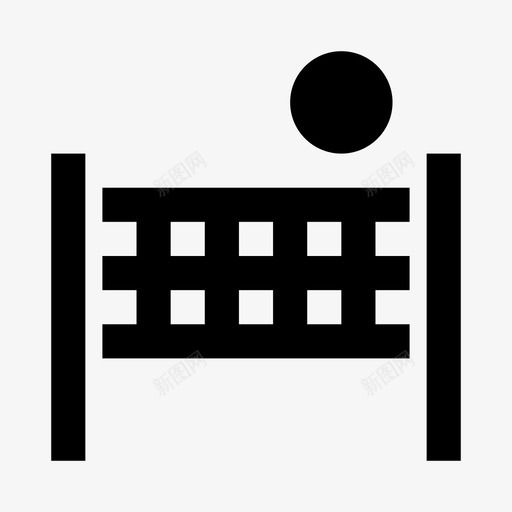 沙滩截击球排球图标svg_新图网 https://ixintu.com 实心 排球 沙滩截击 球 运动2
