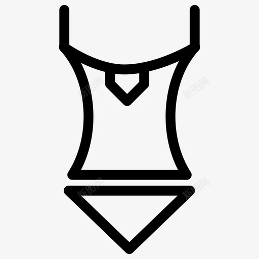 比基尼布料连衣裙图标svg_新图网 https://ixintu.com 布料 服装系列图标 比基尼 睡衣 连衣裙