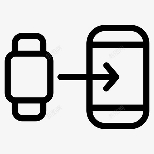智能手机连接手表图标svg_新图网 https://ixintu.com 手表 智能手机 连接