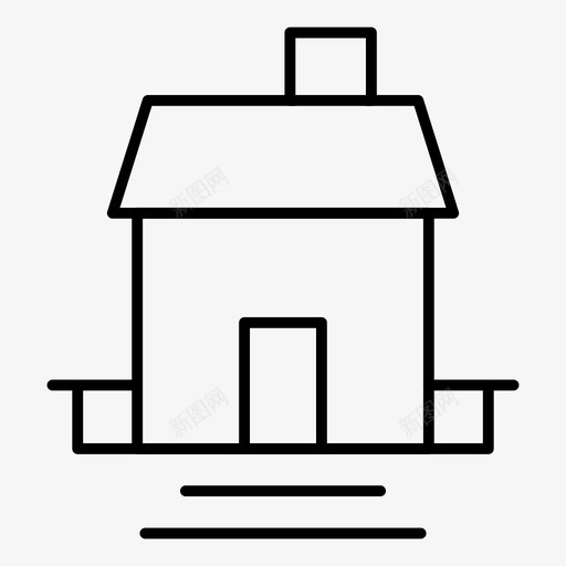 住宅建筑自然生态细线图标svg_新图网 https://ixintu.com 住宅 建筑 自然生态细线