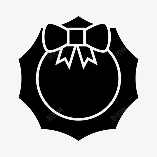 花环鞠躬庆祝图标svg_新图网 https://ixintu.com 圣诞雕文 庆祝 聚会 花环 装饰 鞠躬