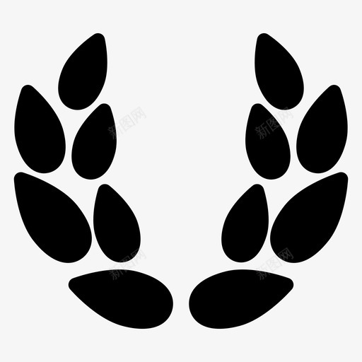花环名誉桂冠图标svg_新图网 https://ixintu.com 名誉 桂冠 法律 法律和正义雕文图标 胜利 花环