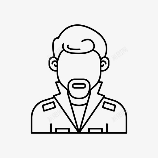 胡须男化身发型图标svg_新图网 https://ixintu.com 化身 化身男 发型 男 胡须男