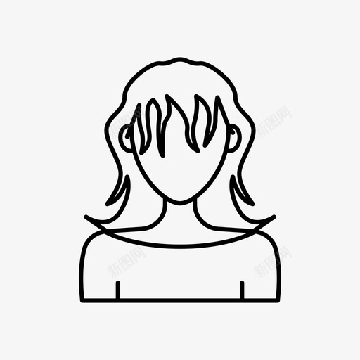 凌乱的头发头像刘海图标svg_新图网 https://ixintu.com 凌乱的头发 刘海 化身女人 头像 女人 用户