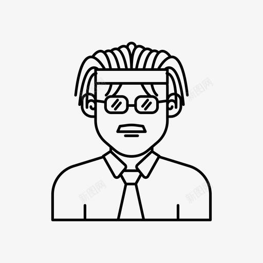 长发男头像眼镜图标svg_新图网 https://ixintu.com 发带 头像 头像男 眼镜 胡子 长发男