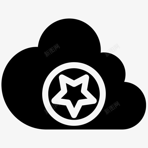 云之星星文件图标svg_新图网 https://ixintu.com 云之星 星文件