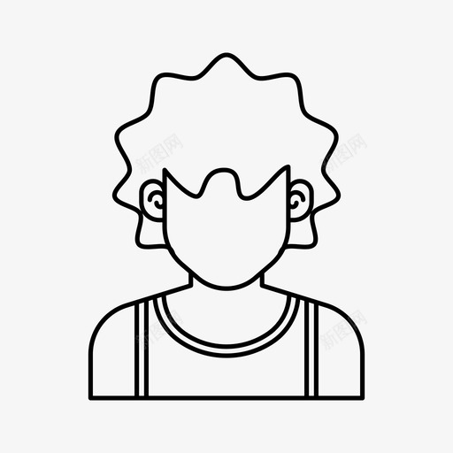 卷发男化身用户图标svg_新图网 https://ixintu.com 化身 卷发男 用户