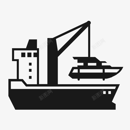 游艇运输船船起重机图标svg_新图网 https://ixintu.com 游艇运输船 船 船舶运输 起重机