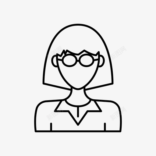 戴眼镜的女人化身短发图标svg_新图网 https://ixintu.com 化身 化身女人 戴眼镜的女人 用户 短发