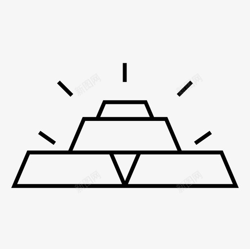 黄金金条金融图标svg_新图网 https://ixintu.com 金条 金融 黄金