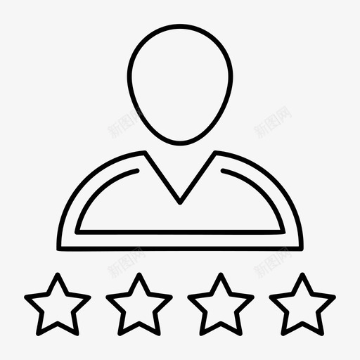 评级头像员工图标svg_新图网 https://ixintu.com 员工 头像 技术 明星 网络和搜索引擎优化线图标 评级