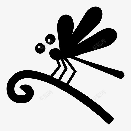 蜻蜓动物虫子图标svg_新图网 https://ixintu.com 动物 昆虫 池塘生活 翅膀 虫子 蜻蜓