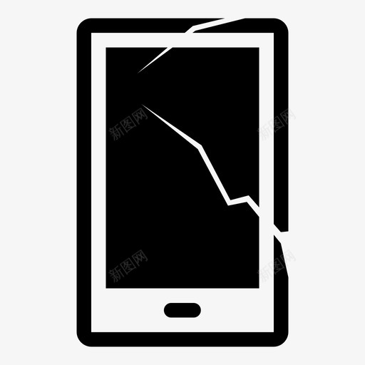 智能手机屏幕破裂设备图标svg_新图网 https://ixintu.com 屏幕破裂 手机 智能手机 设备