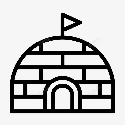 雪屋爱斯基摩北极图标svg_新图网 https://ixintu.com 冬天 北极 爱斯基摩 雪 雪屋