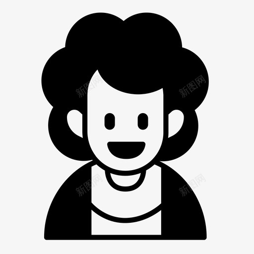 女人卷发脸图标svg_新图网 https://ixintu.com 卷发 女人 脸 脸06