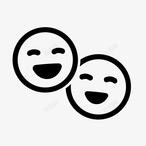 笑脸表情朋友图标svg_新图网 https://ixintu.com 在一起 朋友 笑脸 表情
