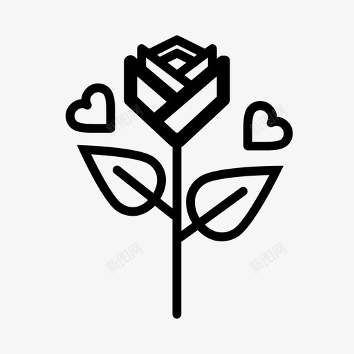 爱玫瑰花情人节图标svg_新图网 https://ixintu.com 情人节 爱玫瑰 花