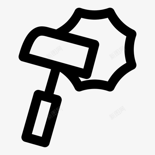 锤击金属锤武器图标svg_新图网 https://ixintu.com 武器 金属锤 锤击