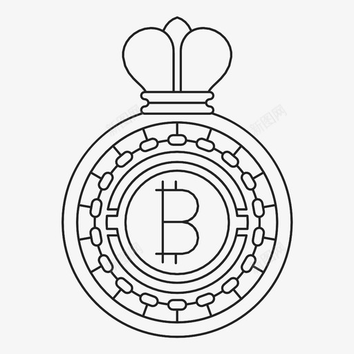 比特币之王皇冠加密货币图标svg_新图网 https://ixintu.com 加密货币 数字货币 比特币之王 皇冠
