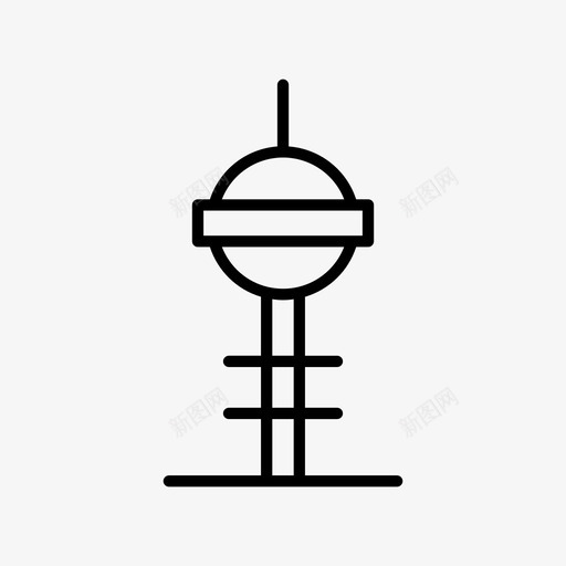 东方明珠塔中国城市图标svg_新图网 https://ixintu.com 上海 东方明珠塔 中国 地标 城市 建筑