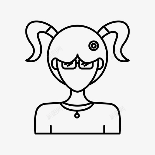 辫子女孩化身女性图标svg_新图网 https://ixintu.com 化身 化身女性 女性 辫子女孩