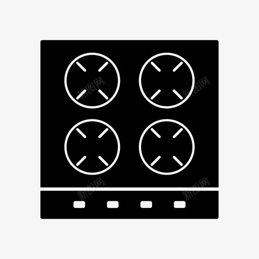 煤气炉烹饪电图标svg_新图网 https://ixintu.com 热的 烹饪 煤气炉 电 食物
