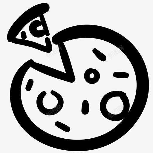 披萨食物热的图标svg_新图网 https://ixintu.com 手绘 披萨 热的 食物