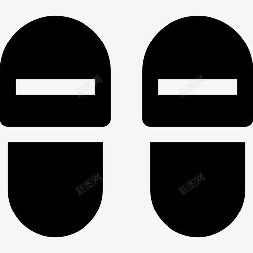 毛巾拖鞋舒适鞋图标svg_新图网 https://ixintu.com 中性 双 毛巾拖鞋 舒适 衣服实心图标 鞋