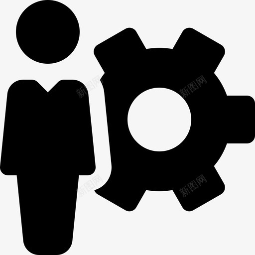 用户管理齿轮设置图标svg_新图网 https://ixintu.com 商业和金融实体图标 用户管理 设置 齿轮