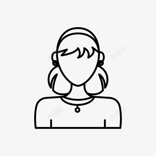 女头像发带图标svg_新图网 https://ixintu.com 发带 头像 头像女 女 用户